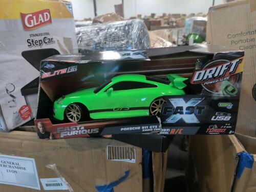 Clorox garbage can, buckets, cushions, airtight container, fast and the furious car, goggles, Toilet paper, memory foam topper, delta product, activity pool, & More