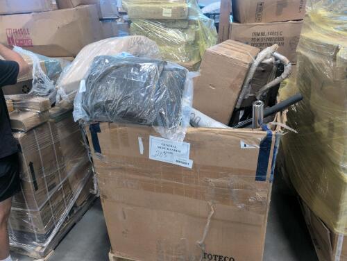 funboy fabric covered pool lounge, truper Max steel, cabling, AAA batteries, pillow, thule allax, weight bar, and more