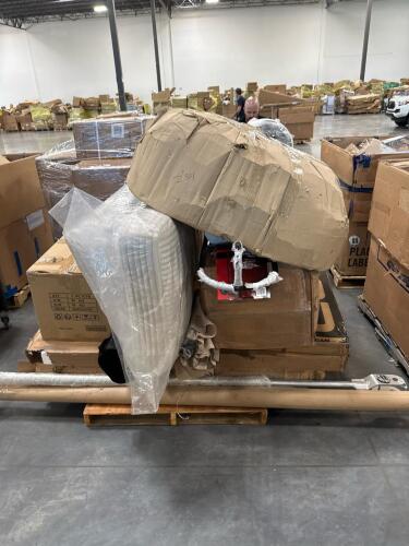 Miscellaneous furniture, mattress, dolly, cushions, long Pole, & More