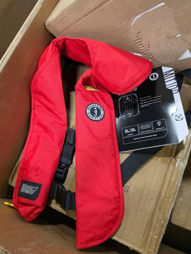 mustang survival inflatable PFD, neck massager, rugs, bags and more