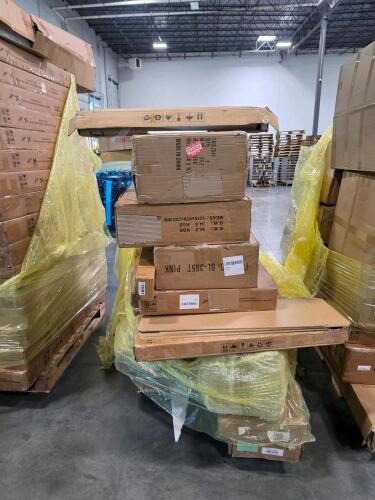 Deck boxes, flexible punch bag, burfly 1977 rolled mattress, parts of a 10x12-ft storage shed