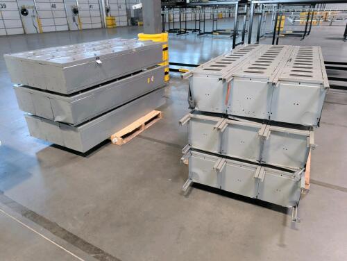 three sets of 18 lockers