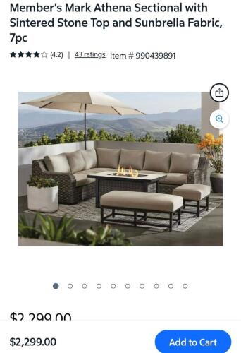 member's Mark Athena sectional possibly not complete