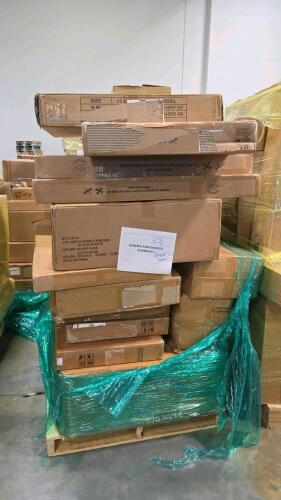 Multiple deck boxes, sofa, miscellaneous furniture