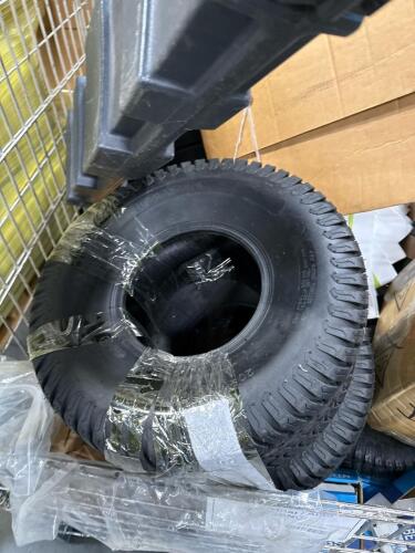 industrial and automotive items, tires, slow moving vehicle emblems, bearings, SKF parts, and miscellaneous items