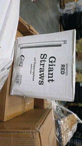 giant straws, fly shell, Blackstone four-piece griddle kit, disposable gloves, sunshine disposable underpads, umbrella base, and more