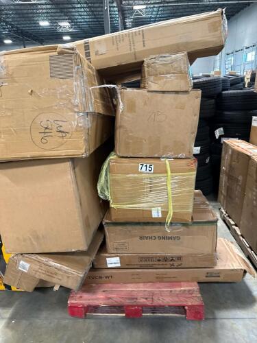 Miscellaneous automotive parts, gaming chair, furniture