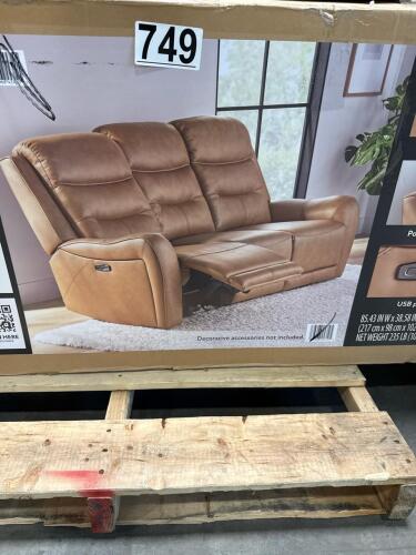 Cooper collection leather dual power reclining sofa