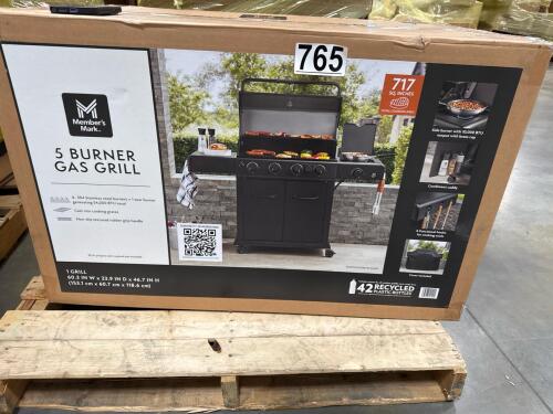 5 burner gas grill