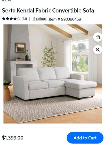 serta dream convertibles Kindle sofa Chase