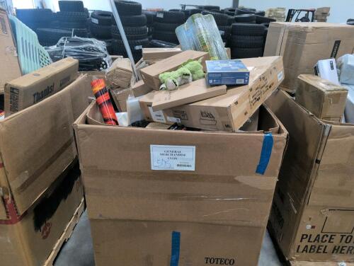 Garden weed cover, storage case, Telus game, drying rack, WARMIES, broom, bucket, laminating sheets, posterboard, & More