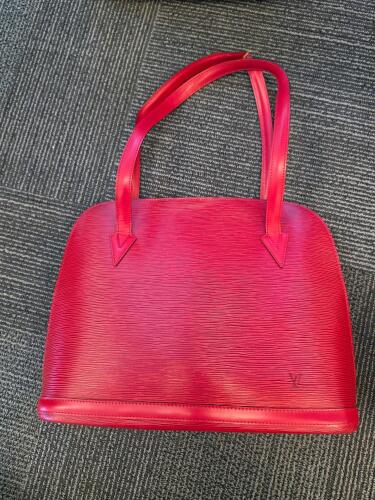 Vintage Louis Vuitton Lussac Shoulder bag in red Epi leather