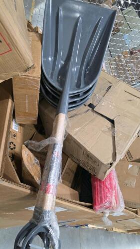 Shovels, deli containers, hurricane fan, welcome MAT, frame, mattress, & More