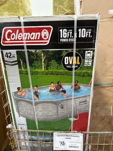 Swimming pool, cage, mattress, economy chair rack, & More