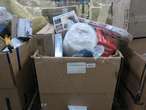 Rolled mattress topper, fan, coffee maker, cushions, towels, and more