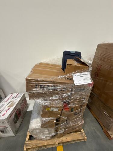 Storage tote, rolled mattress, miscellaneous furniture, plastic fishing organizer, and more