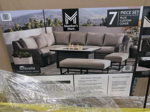 Athena collection seven piece deep seating sectional with fir