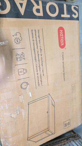 Keter storage XXL wood deck box customer return