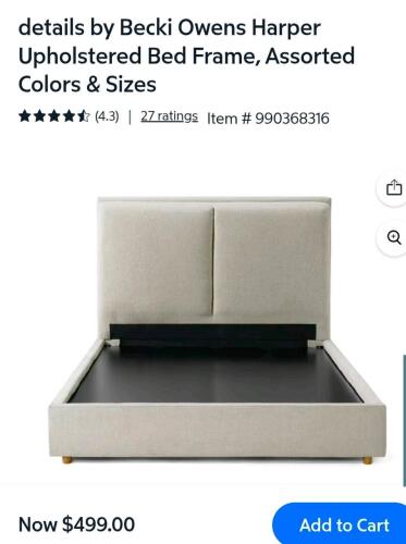 details by becki Owens Harper upholstered bed sand