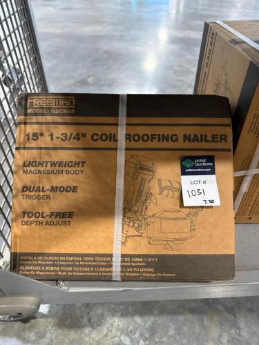 three Freeman coil roofing nailers