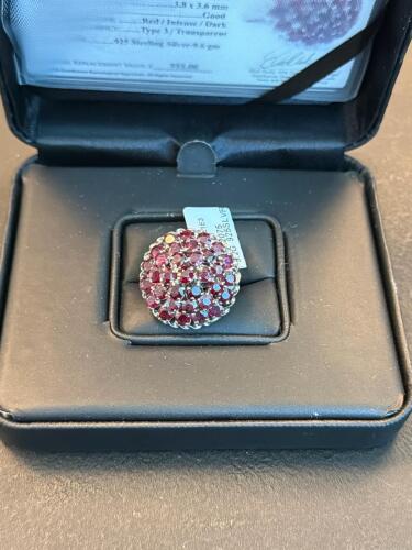 Ruby and sterling silver rain