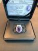 amethyst and diamond sterling silver ring