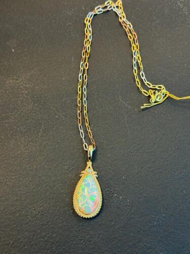 opal pendant and sterling silver chain
