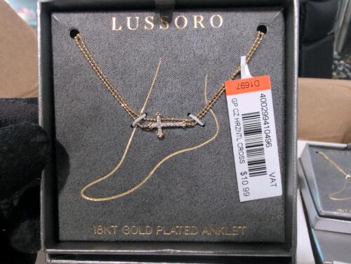 Approximately 190 LUSSORO 18 karat gold plated anklets