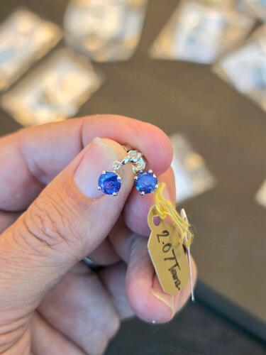 tanzanite and violet blue sterling silver