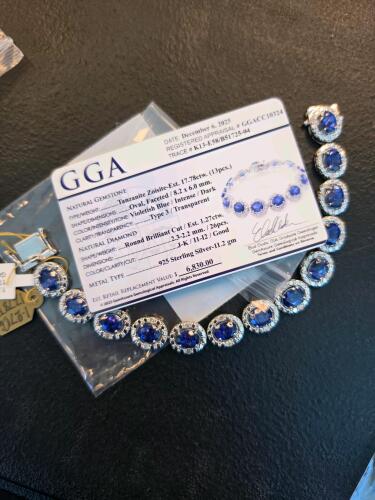 tanzanite and diamond bracelet