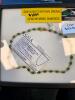 emerald and sterling silver and diamond necklace
