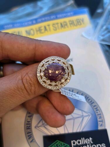 star ruby and white sapphire ring