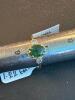 emerald and diamond sterling silver ring