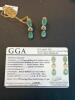 emerald and diamond sterling silver earrings - 3