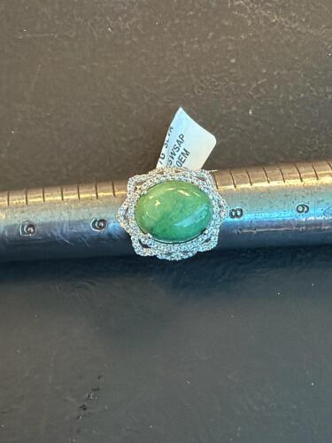 dyed green emerald and sapphire ring