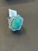 dyed green emerald and sapphire ring - 3