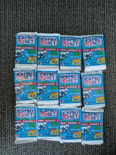 Vintage NFL cards in sealed packs
