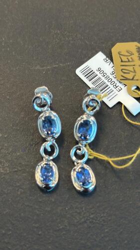 tanzanite and sterling silver earrings