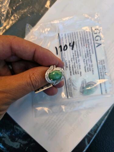 dyed green and sapphire ring