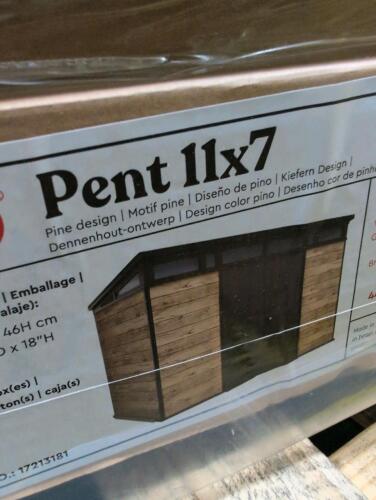 KETER PENT 11 x 7 outdoor storage shed signature
