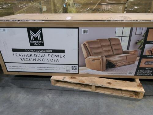 Cooper collection leather dual power reclining sofa