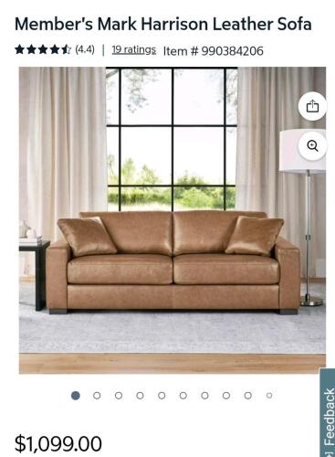 Harrison collection leather sofa mushroom