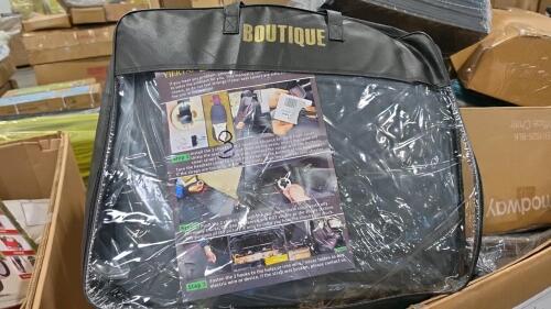 Boutiqe seat covers, luggage, office chair, flooring, baskets and more