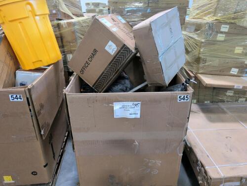Office chair, hurricane fan, tent poles, food containers and more