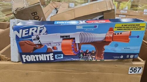 Nerf fortnite DG, yarn b. ond, purple soft stretch pillowcase. two packs box spring, Sun cruiser marker, instant playpen 40 in two panels black Houston, rolled pillow, leisure chair, wired keyboard