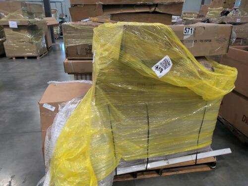 TV console out of box may have damage, Seville Classics all HD mega storage cabinet open box
