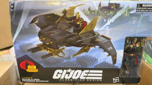 Fan, Huggies, G.I. Joe cobra toy, dinner plates, exam gloves, & More