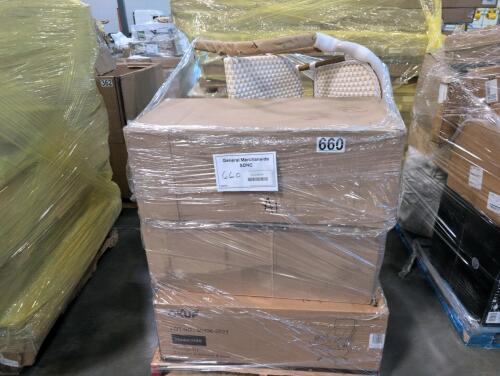 KUP box 1/2 chair, another chair, water fountain, large spool of conduit,