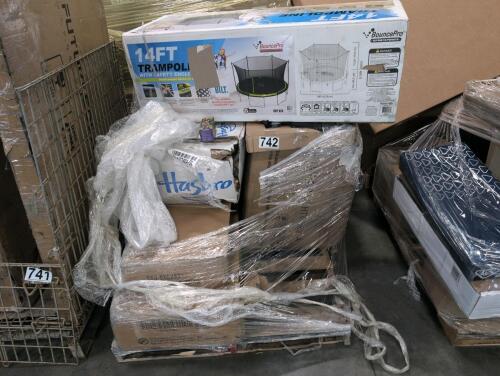 14 ft trampoline, mega box of mighty Morphin power rangers blind box action figures, and other products
