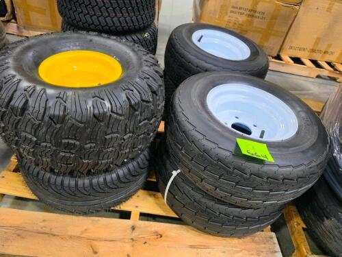 9 small tires with rims
